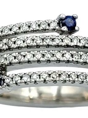 Vera Wang Love collection Diamond pave ring with natural sapphires size 6.5